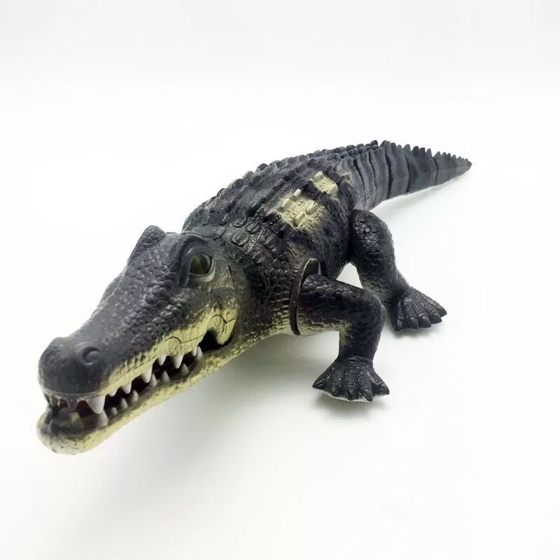 儿童鳄鱼玩具会叫会走路爬行动物行走玩具男孩1-3岁仿真鳄鱼模型 灰色