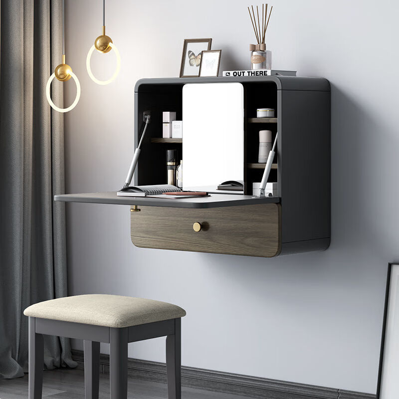 定制创意梳妆台小户型壁挂飘窗挂墙网红ins卧室收纳柜一体化妆桌梳妆