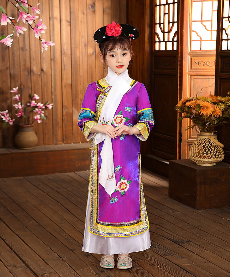 【六一礼物】六一格格服装女儿童还珠格格古装服饰满族民族清朝女童