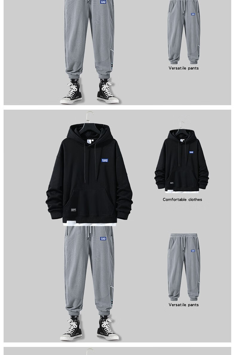 京佑(jinyu) wtaps 卫衣男秋冬季连帽假两件男装搭配一套帅气套装潮