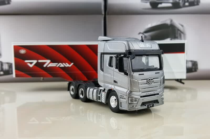 解放j6p牵引车卡车模型1:64一汽解放j7 集装箱货柜一体集卡解放卡车