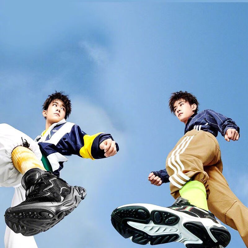 新款ozweego易烊千玺男鞋三叶草运动跑步鞋黑武士复古老爹女鞋军绿36