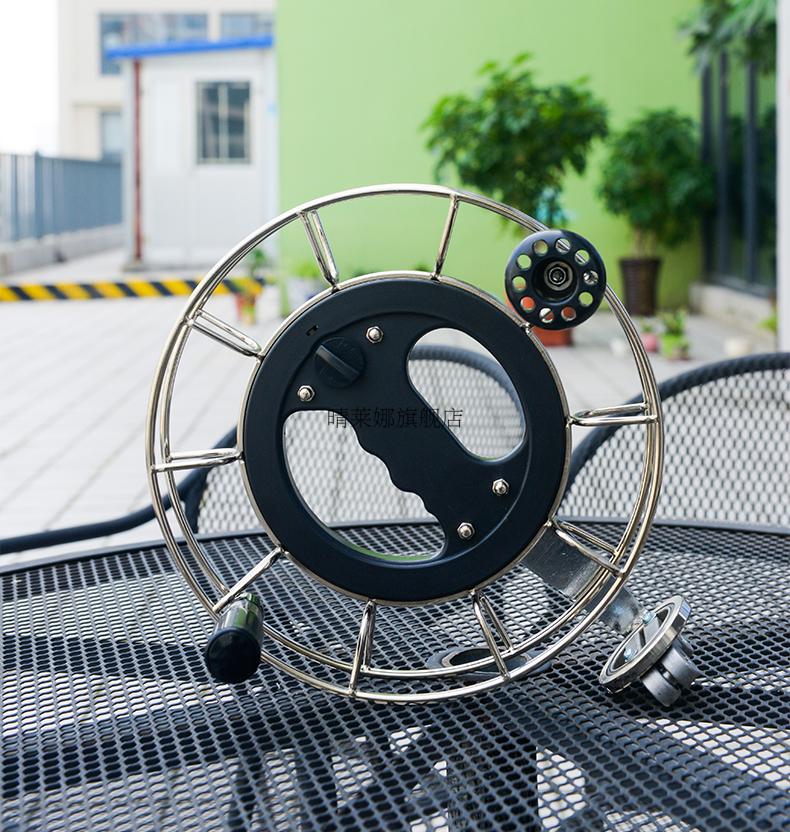 风筝骨架配件不锈钢风筝轮防倒转握轮大轴承万向导可搭配背带支架凯夫