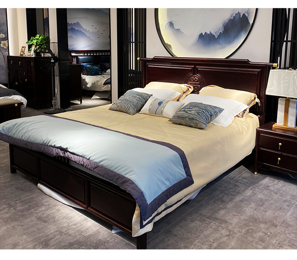 叶师傅新中式床实木床现代简约高箱储物双人床禅意卧室檀木家具床