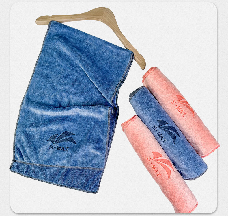 速迈新品男女款羽毛球运动毛巾吸汗吸水不掉毛健身房擦汗巾蓝色