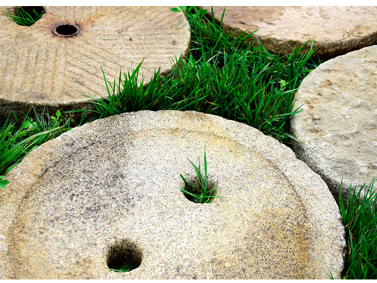 石斋御景老石磨地板民间旧石器石雕老石磨片扇老旧石磨盘花岗岩踏石