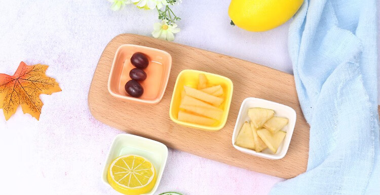 糖蚁 迷你方形小碗 陶瓷碗 食品拍摄拍照道具 大号7.