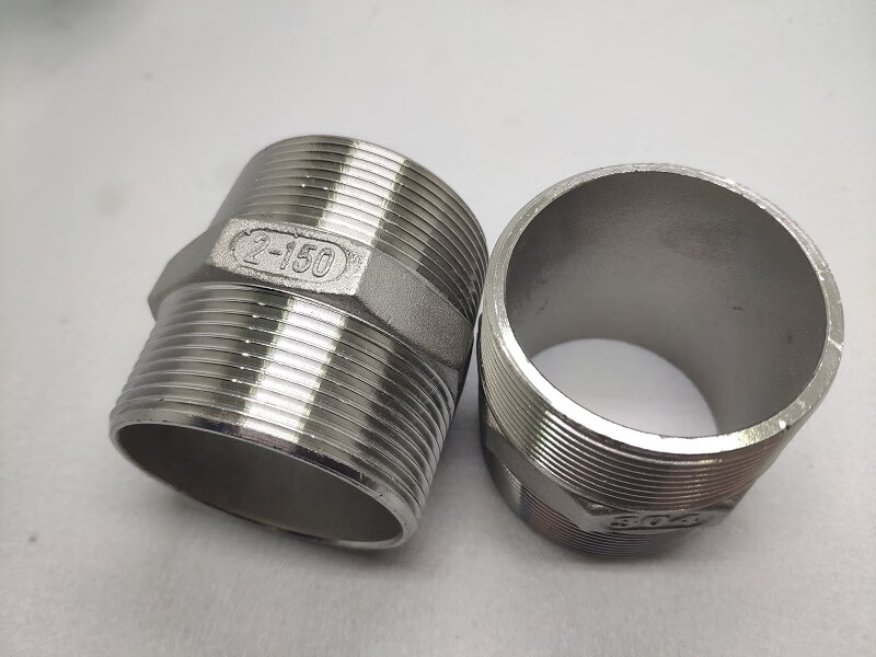 304不锈钢六角丝双头对丝外丝接头直接直通内接短接水管4分6分1沭露