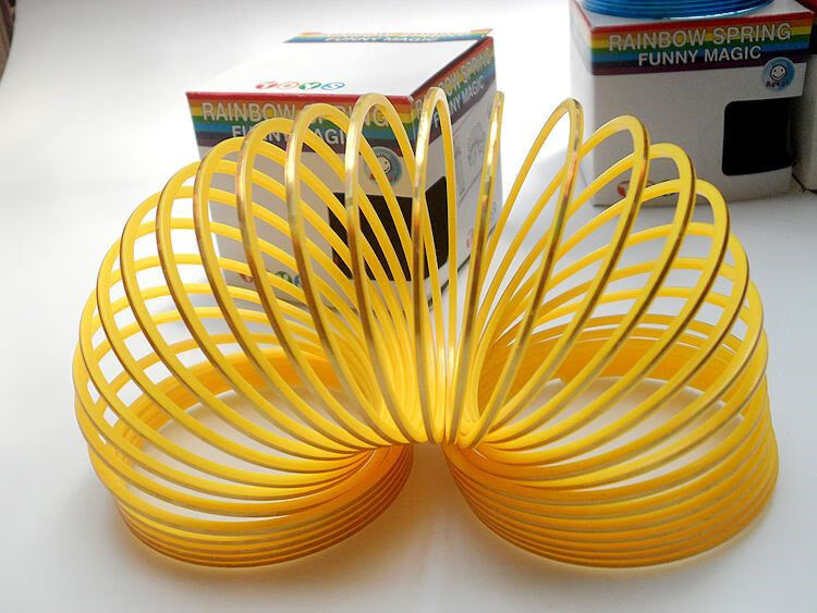 儿童魔术表演七彩发光彩虹圈圈拉伸伸缩弹力拉环塑料弹簧玩具 中号