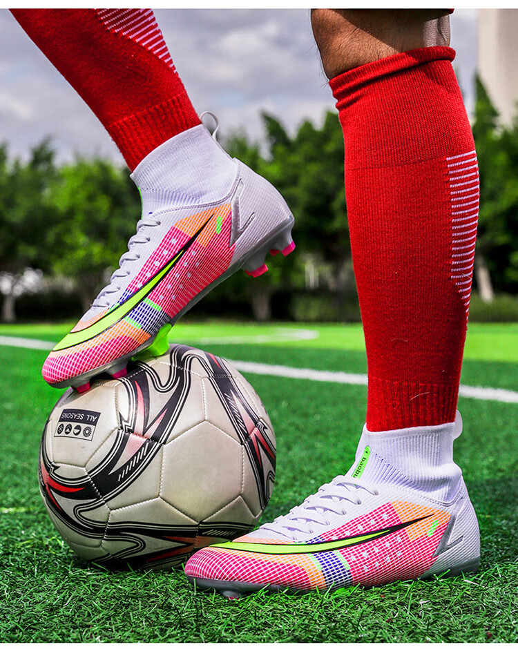 高帮足球鞋男tf碎钉人造草坪皮足青少年学生ag钉校园训 905-2高帮碎钉