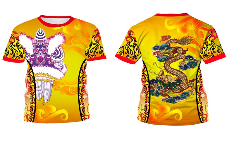 醒狮衣服舞狮服装舞狮团队队服舞龙服装长短醒狮服狮子衣服 长 裤子