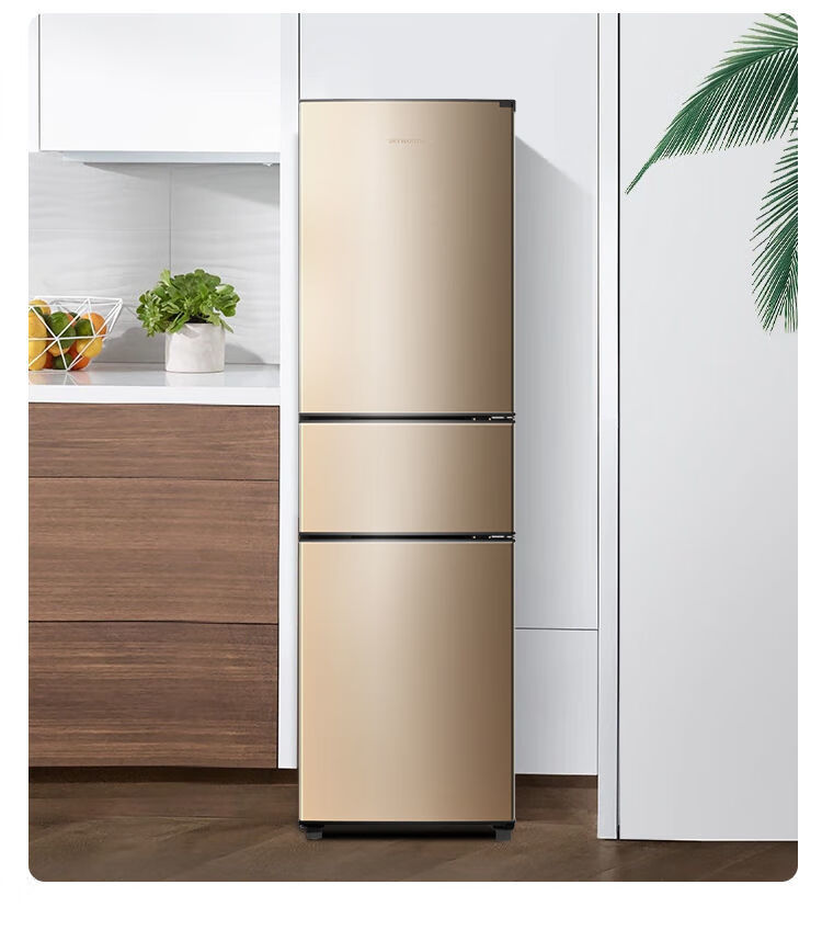 康佳(konka)冰箱直风冷微霜家用租房金色节能省电冰箱冷藏冻 230升