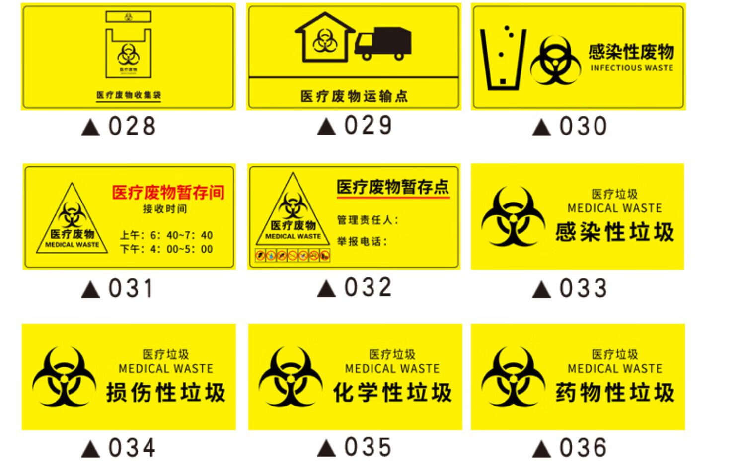 黎明之夜醫療廢物標籤貼紙醫療垃圾分類標識貼警示警廢棄物標識牌醫院