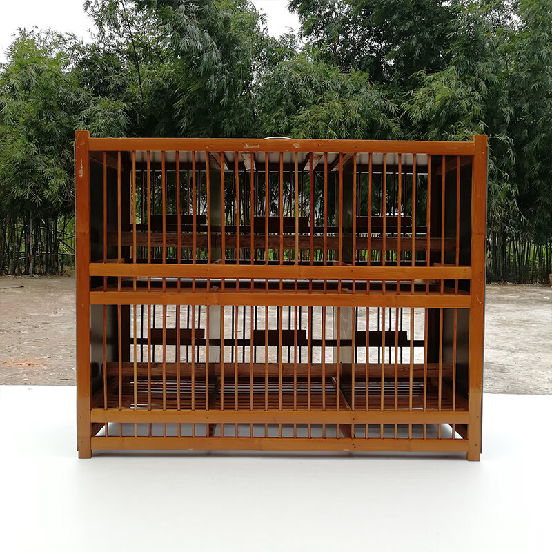 鸟笼上山运输排笼竹制绝缘板大号上油排笼画眉鸟养笼格笼 8格原色排笼
