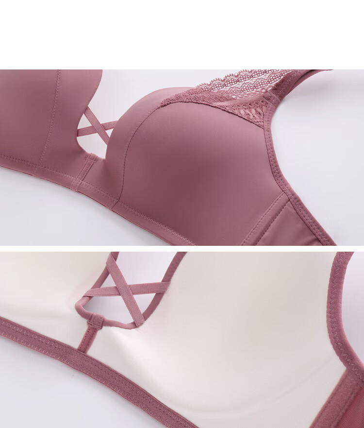yinerlife音儿内衣新款复古时尚轻薄透气文胸女无痕无钢圈纯色胸罩