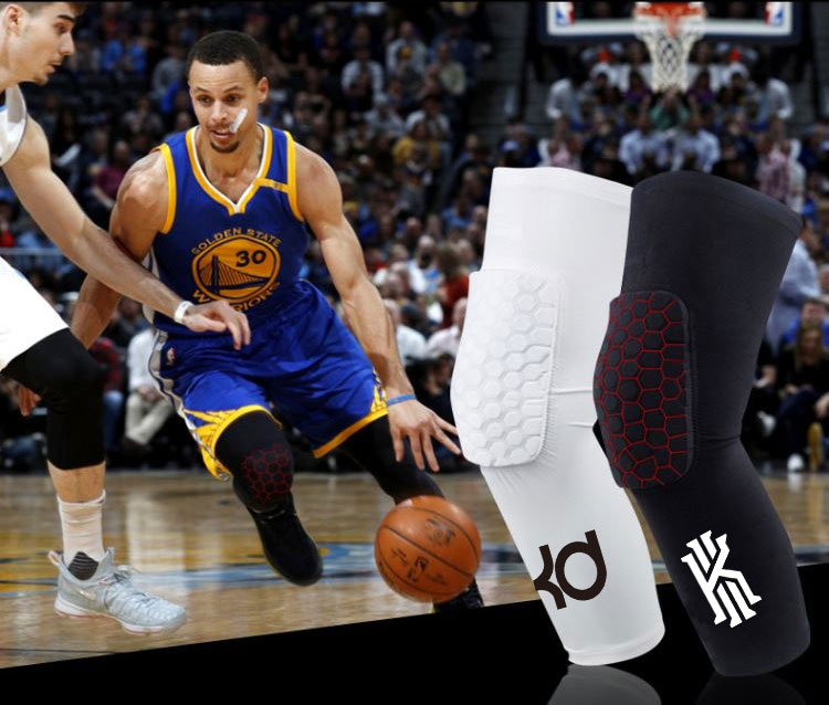 防撞长款篮球装备运动护具全套男女膝盖护腿nba黑色护膝2个装韦德l