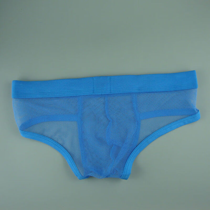 男士网纱内裤网眼超薄低腰性感冰丝透明三角裤潮私房囊袋青年短裤头