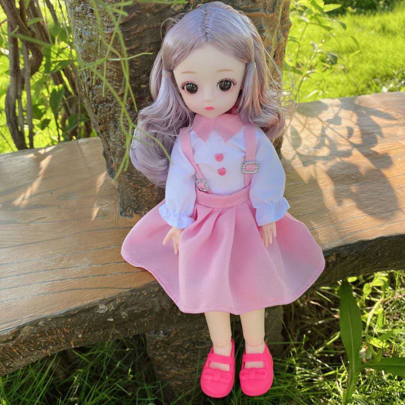 神孩子定制30厘米芭比娃娃小公主套装3d真眼22关节洋娃娃女孩过家家