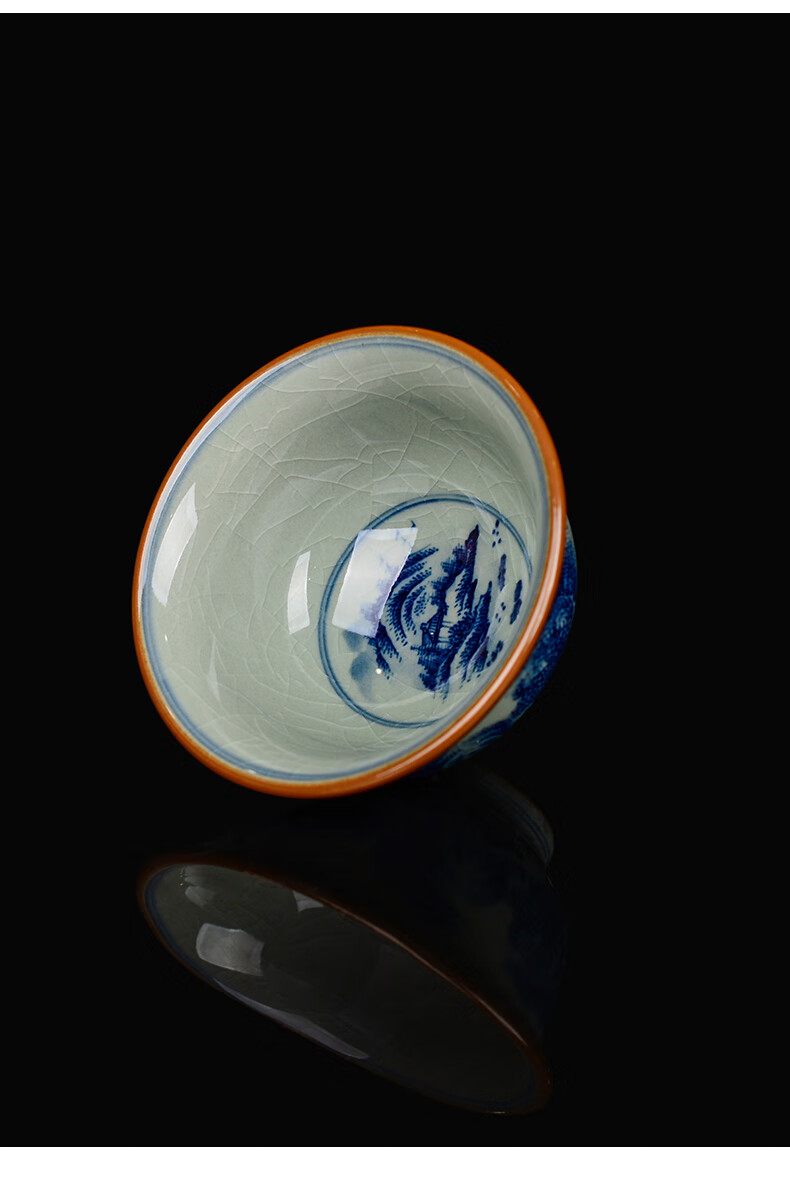 景德镇知语堂手绘古泥青花主人杯高端小茶杯单个品茗杯茶具茶盏