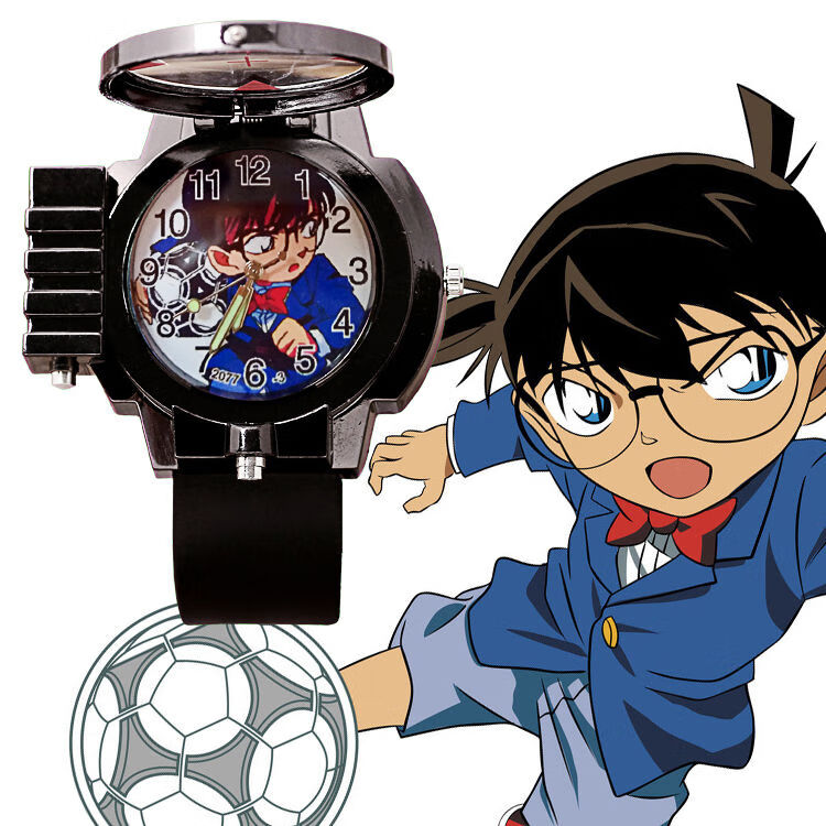 柯南儿童手表男孩小学生夜光动漫激光男童名侦探玩具小孩电子手表