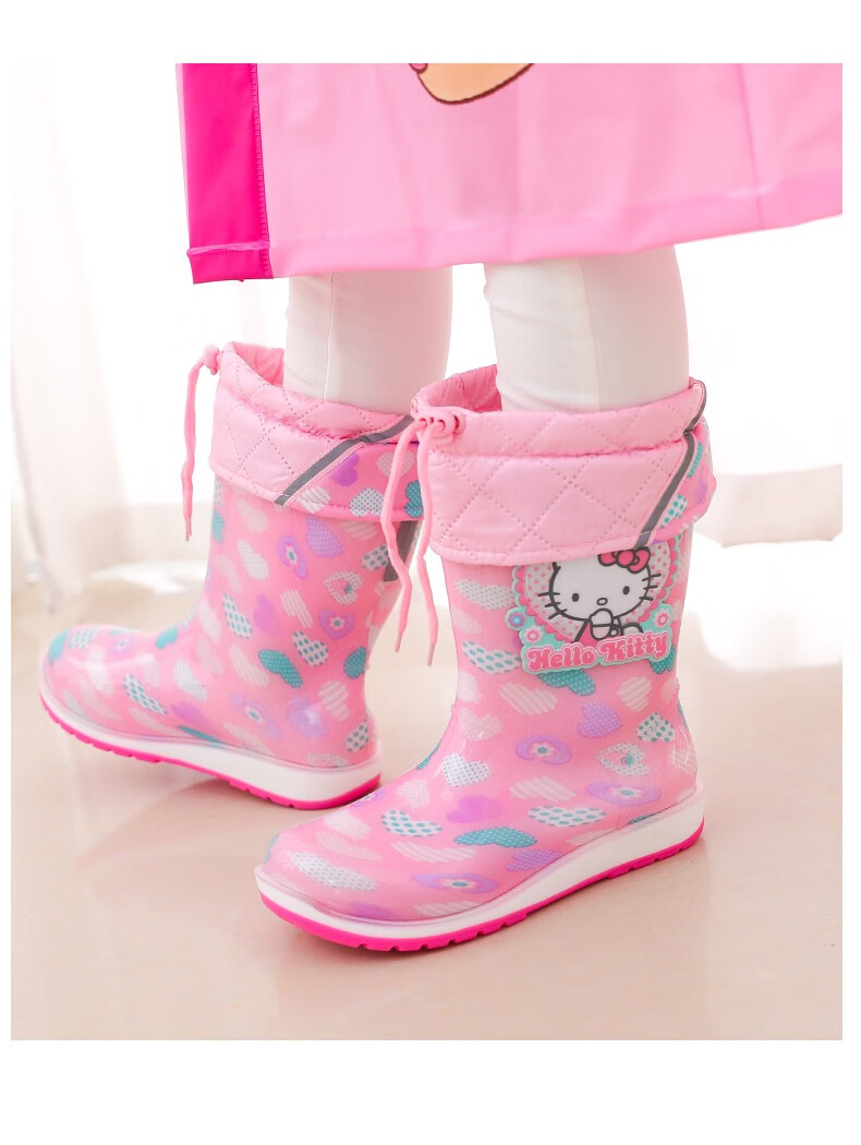 凯蒂猫hellokitty儿童雨鞋宝宝女童雨靴防滑公主小孩水鞋学生中大童