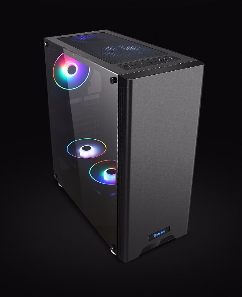 航嘉gs500x电脑机箱台式diy全侧透rgb游戏水冷atx大板机箱背线gs420c