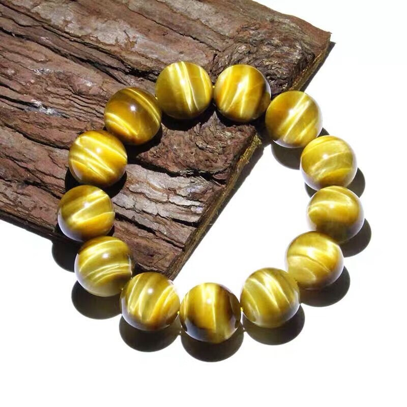 逸喜缘 金虎眼石手串男女款礼物【7a收藏级】强猫眼金黄色虎睛石手链