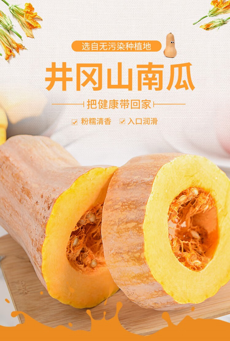 井冈山板栗老南瓜粉甜南瓜农家自种新鲜蔬菜宝宝老品种糯 9斤【图片