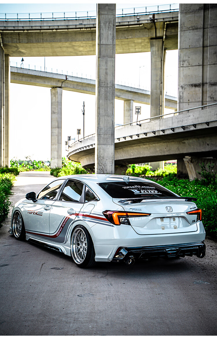 适用于22款十一代思域 型格尾翼改装专用免打孔外观yofer二代鸥翼 22