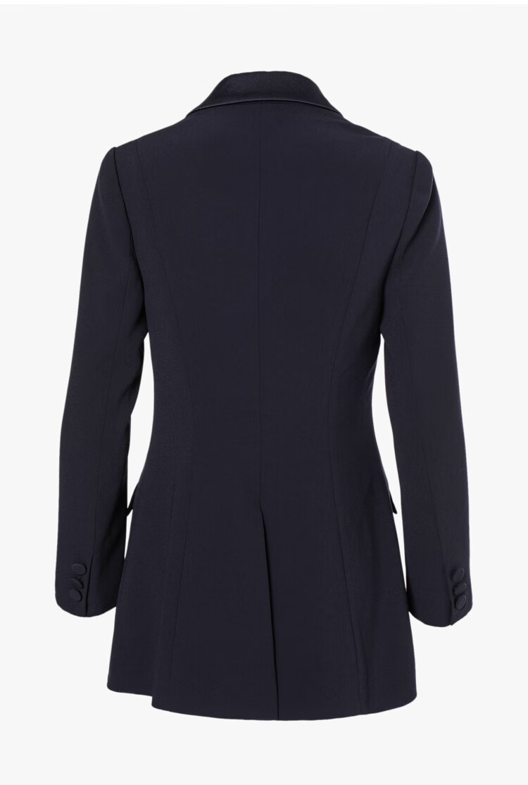 影儿奥丽嘉朵2020秋季新款藏青色手工刺绣钉钻修身西装外套女 藏  