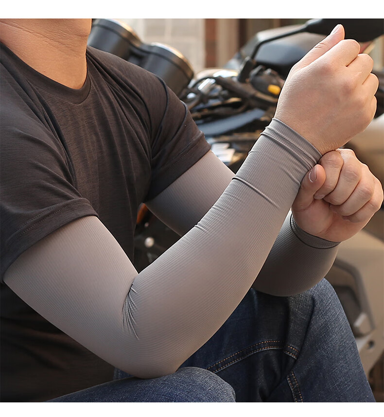 袖套男开车骑行护臂遮疤冰丝假袖子手袖女夏季运动防晒手套袖冰爽蓝