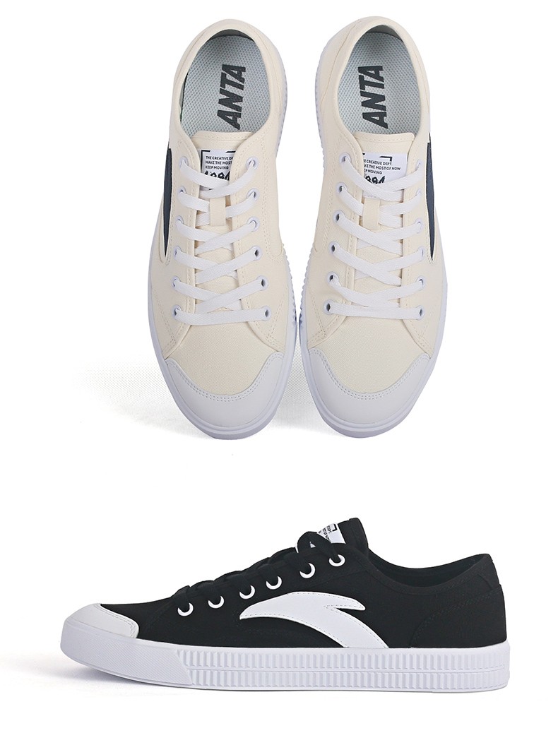 安踏男鞋板鞋冬季新品保暖耐磨橡胶运动休闲鞋潮流时尚小白鞋子黑安踏