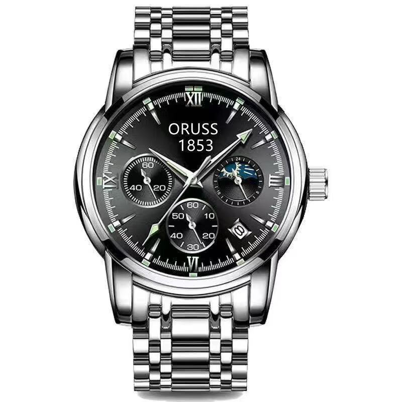 男士手表自动机芯表防水日历夜光大气潮流大表盘腕表机械表转运款间金