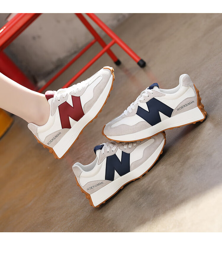 新百伦n字纽百伦男女鞋小蛮腰2022超火真皮百搭阿甘鞋女运动休闲啊甘