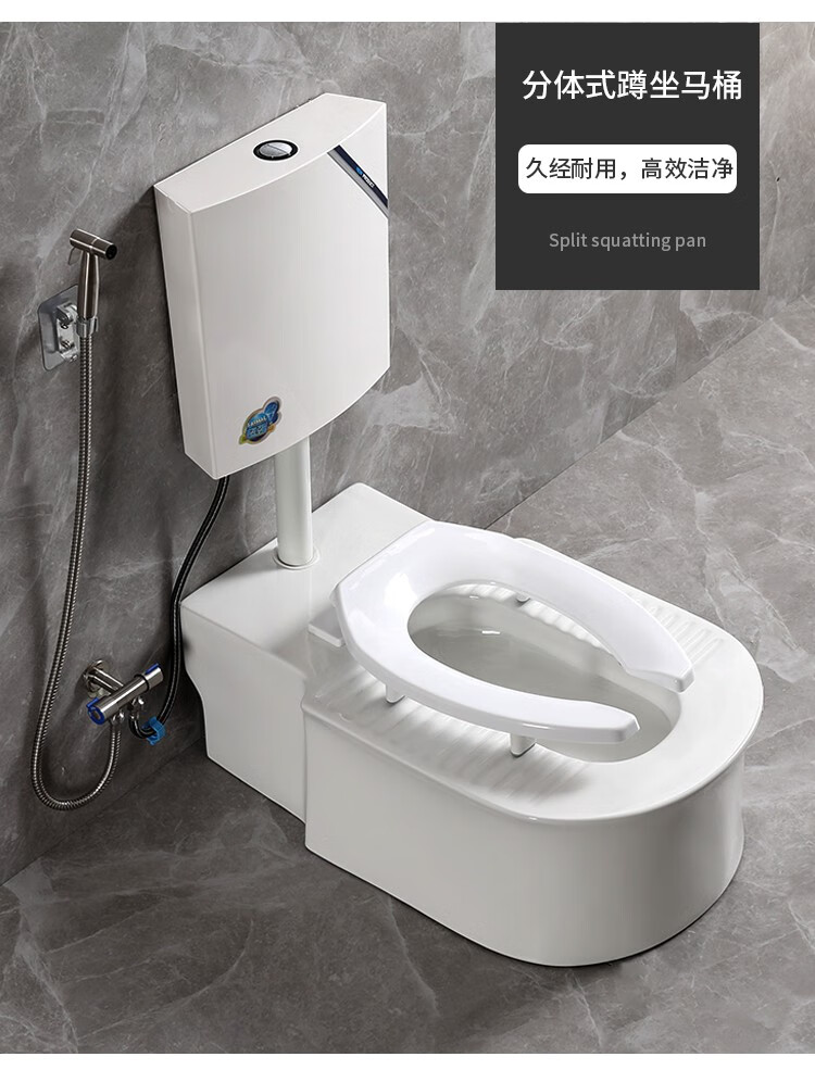 【闪发】新款蹲坐两用马桶一体式坐厕可蹲可坐二合一座便器防臭双用蹲