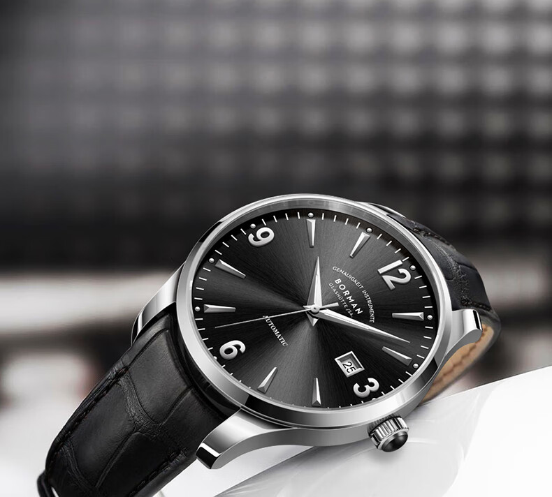 柏曼borman男士手表全自动机械表学生皮带休闲时尚防水名表国表3819玫