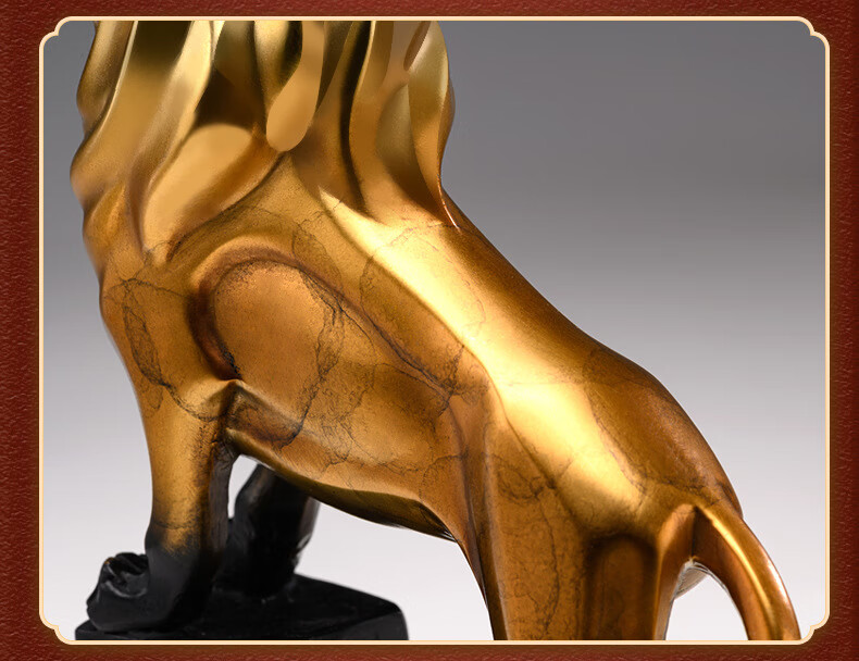 玄唐 办公室摆件全铜雄狮子摆件工艺品 开业礼品 大号王者归来狮24*9*