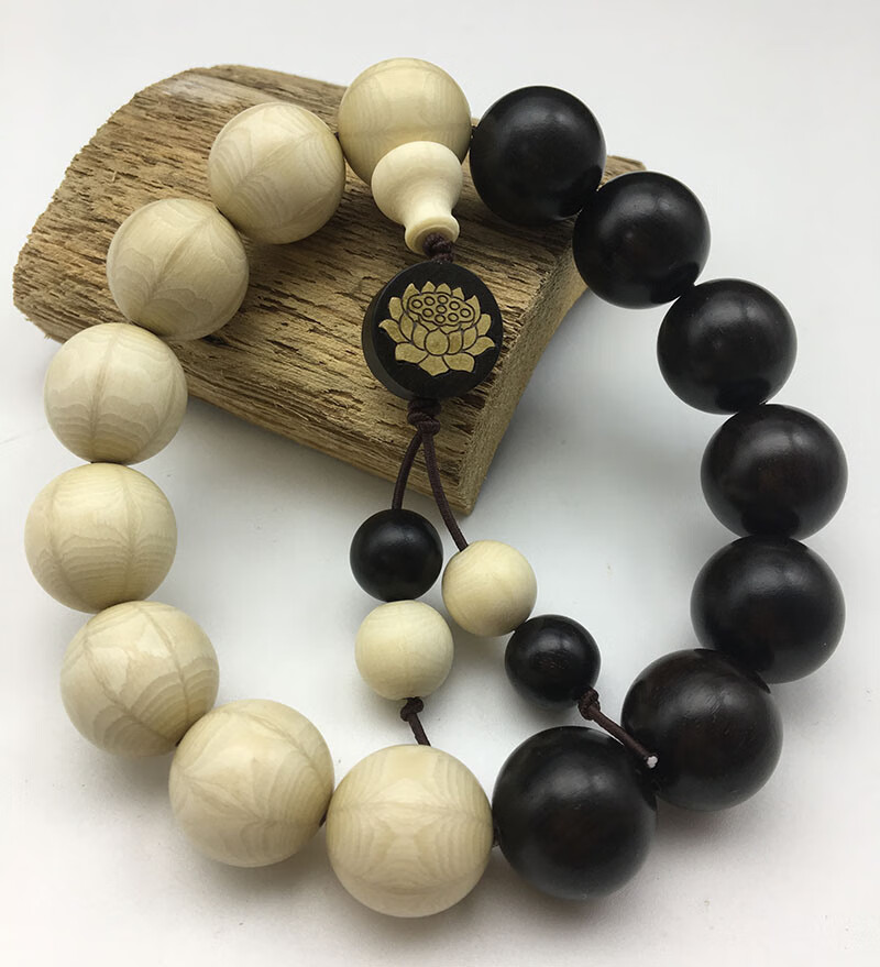 な今年流行六道木手串道教流珠49颗混元念珠阴阳太极八卦手链阴阳鱼