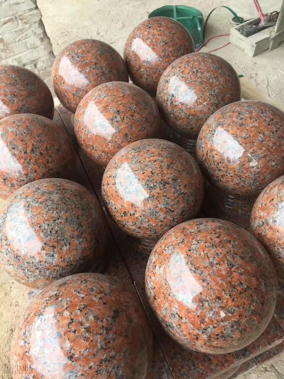 网红花岗岩石球姨妈神器惠安石雕停车场花岗岩门柱石球围栏围墙球