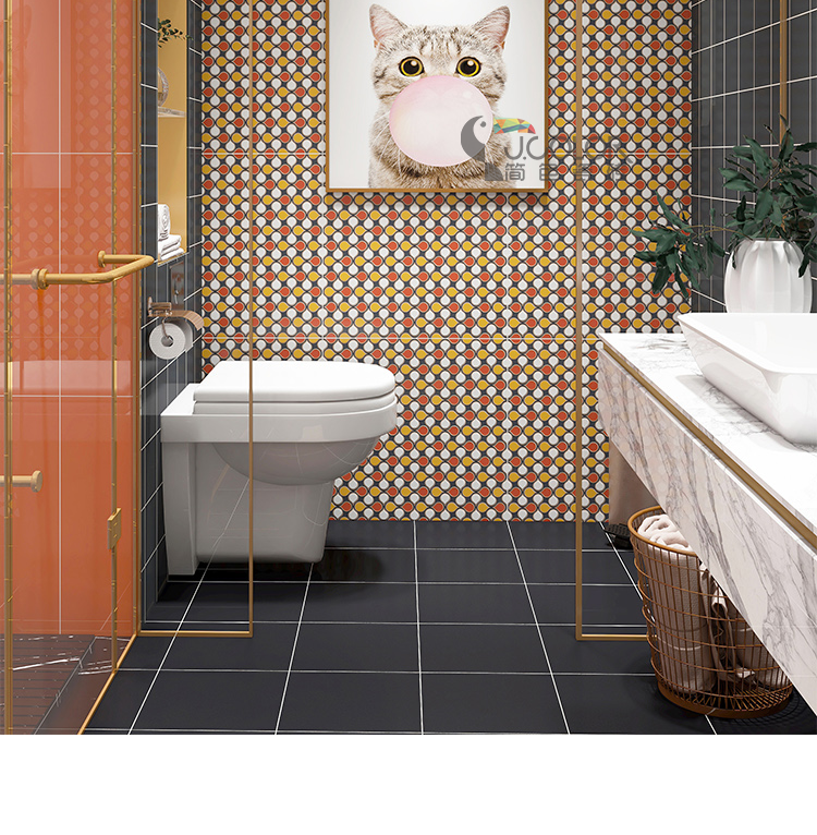 赤贫风瓷砖复古酒红色法式瓷砖民宿酒店客餐厅地板砖厨房卫生间网红
