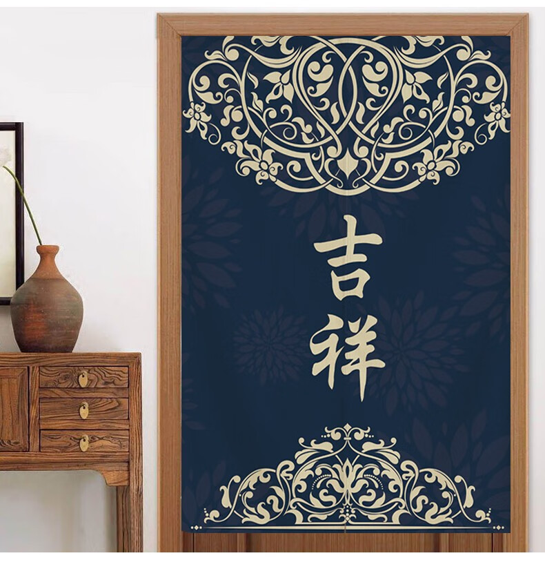 布帘藏式门帘中式禅意隔断帘中国风客厅大门口走廊房门玄关挂帘厨房