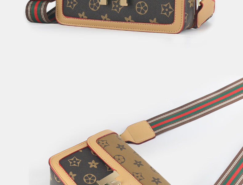 carloskelleyck611女士包包港式撞色经典小方包斜挎包链条包复古老花