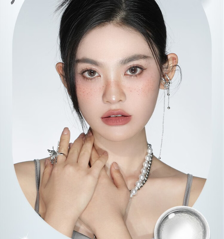 hyunlens人鱼姬美瞳日抛10片金粉珠光小直径混血近视隐形眼镜#新色