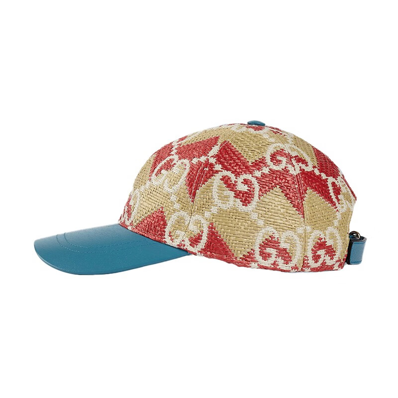 gucci古驰帽子男女同款情侣款gg草编效果棒球帽705165 3hakx 8476预售