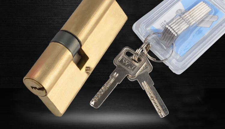 防盗门锁芯全铜ab锁芯纯铜大门锁芯老式双面防撬铜弹子通用型 85中=