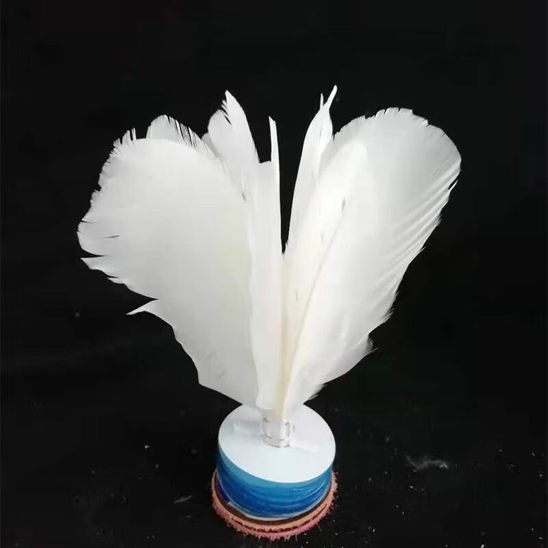 新品白八毽子花毽牛皮底座民间手工艺品手工精品毽子毽球表演网红同款