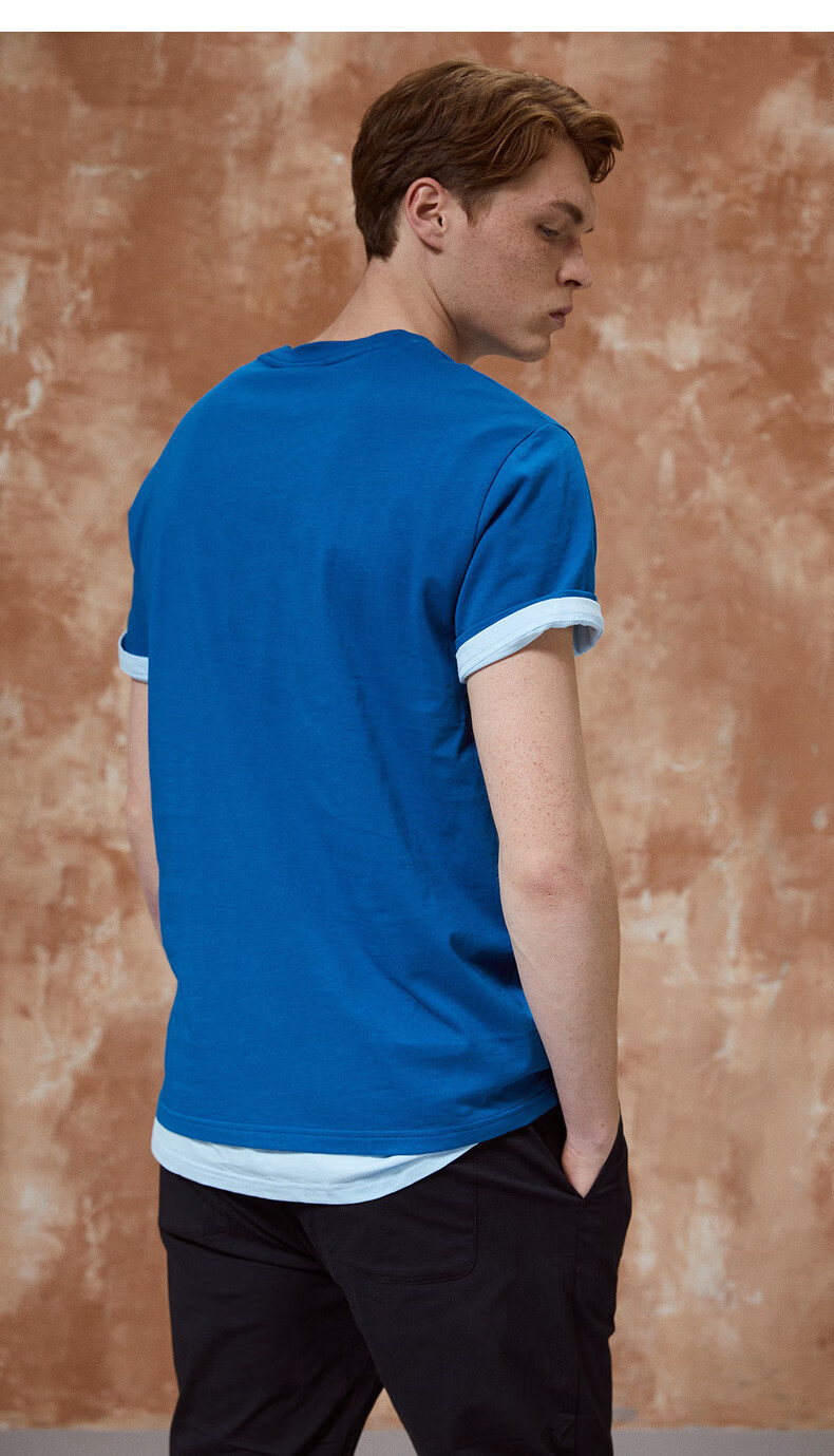 kama卡玛2020夏季新款创意鲨鱼短袖男潮流宽松t恤衫半袖2220512 本白