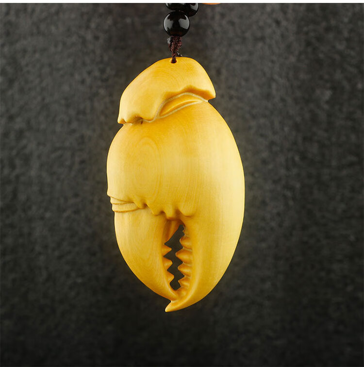 蟹钳把玩黄杨木雕刻手把件招财文玩把玩件男随身盘玩手上有钱螃蟹钳子