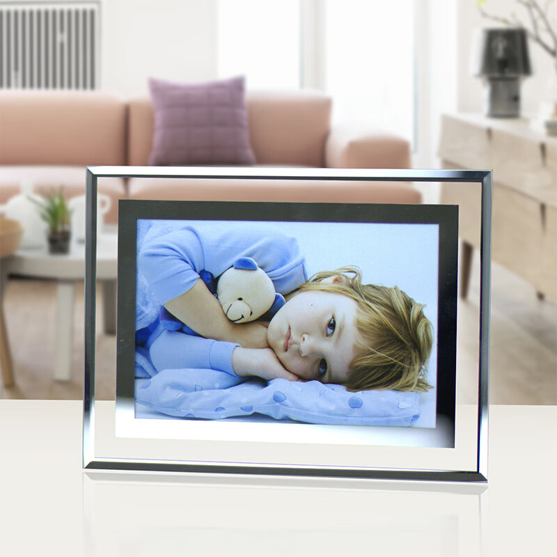 水晶玻璃相框摆台5寸6寸7寸8寸10寸a4影楼儿童艺术镜框相架 7寸