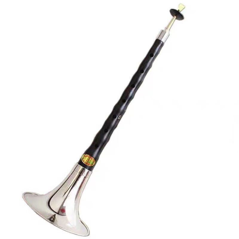 红木黑檀木乌木唢呐乐器全套初学者入门d调中号民族喇叭乐器乌木d调黄